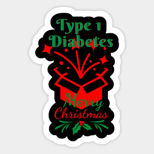 Diabetes Merry Christmas Surprise Gift Type 1 Diabetic Sticker